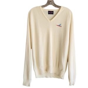 Pine State Vintage Piedmont Airlines Sweater Men's Size L Cream